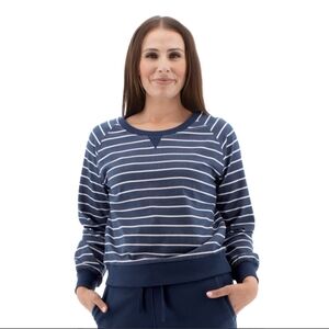Aventura Savita Blue Stripe Organic Cotton Womens Sweatshirt Medium